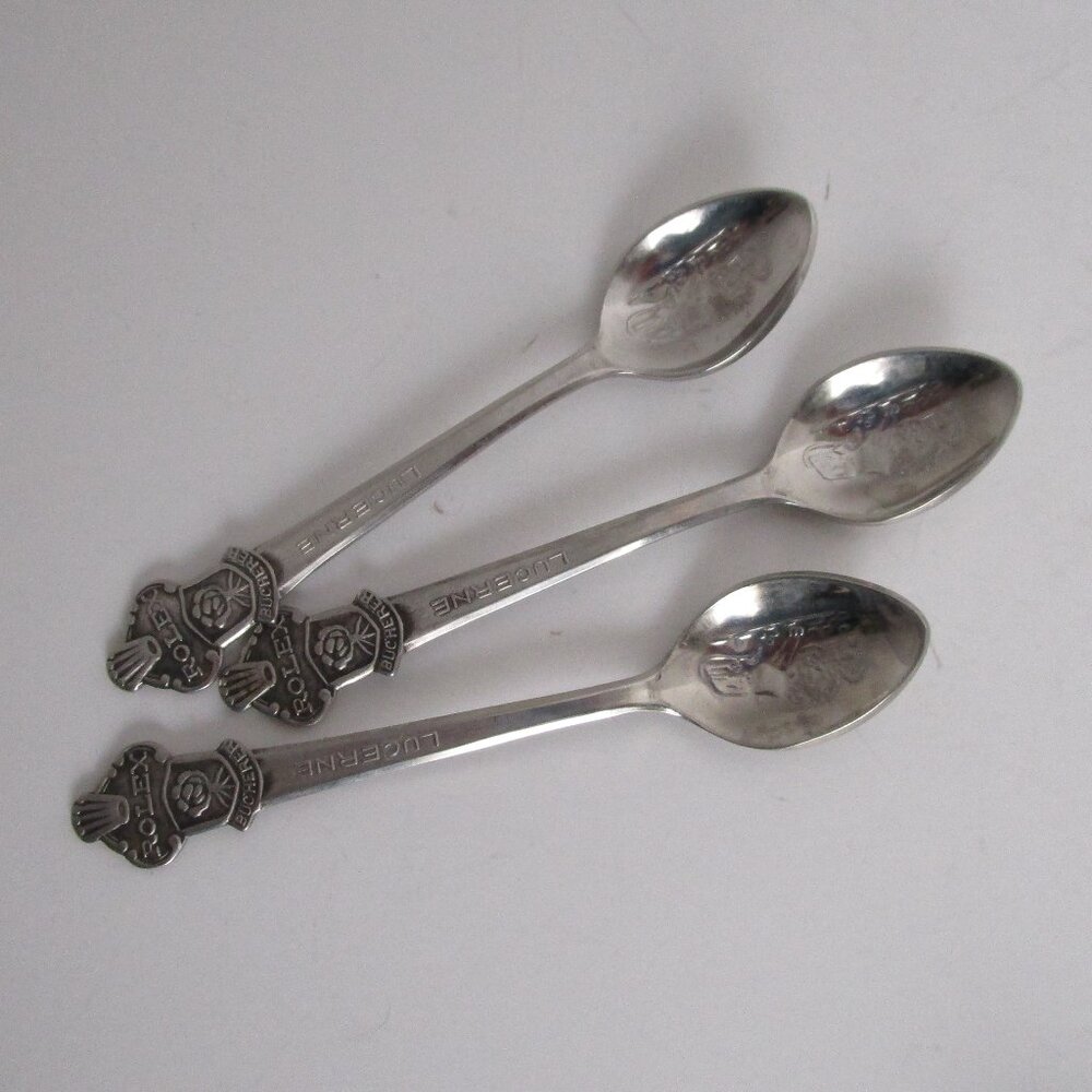 trio of silver demitasse spoons